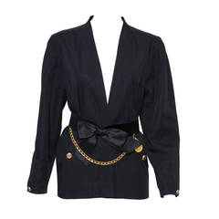 Vintage 1980s Chanel Kimono Jacket and Chanel Belt