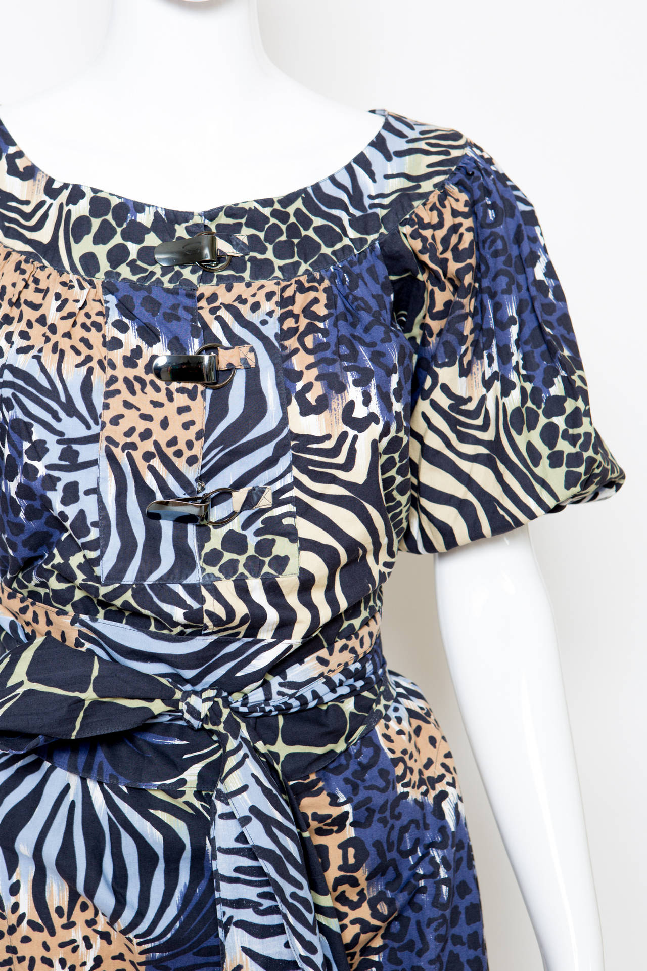 1980s  Yves Saint Laurent Printed Cotton Dress 1