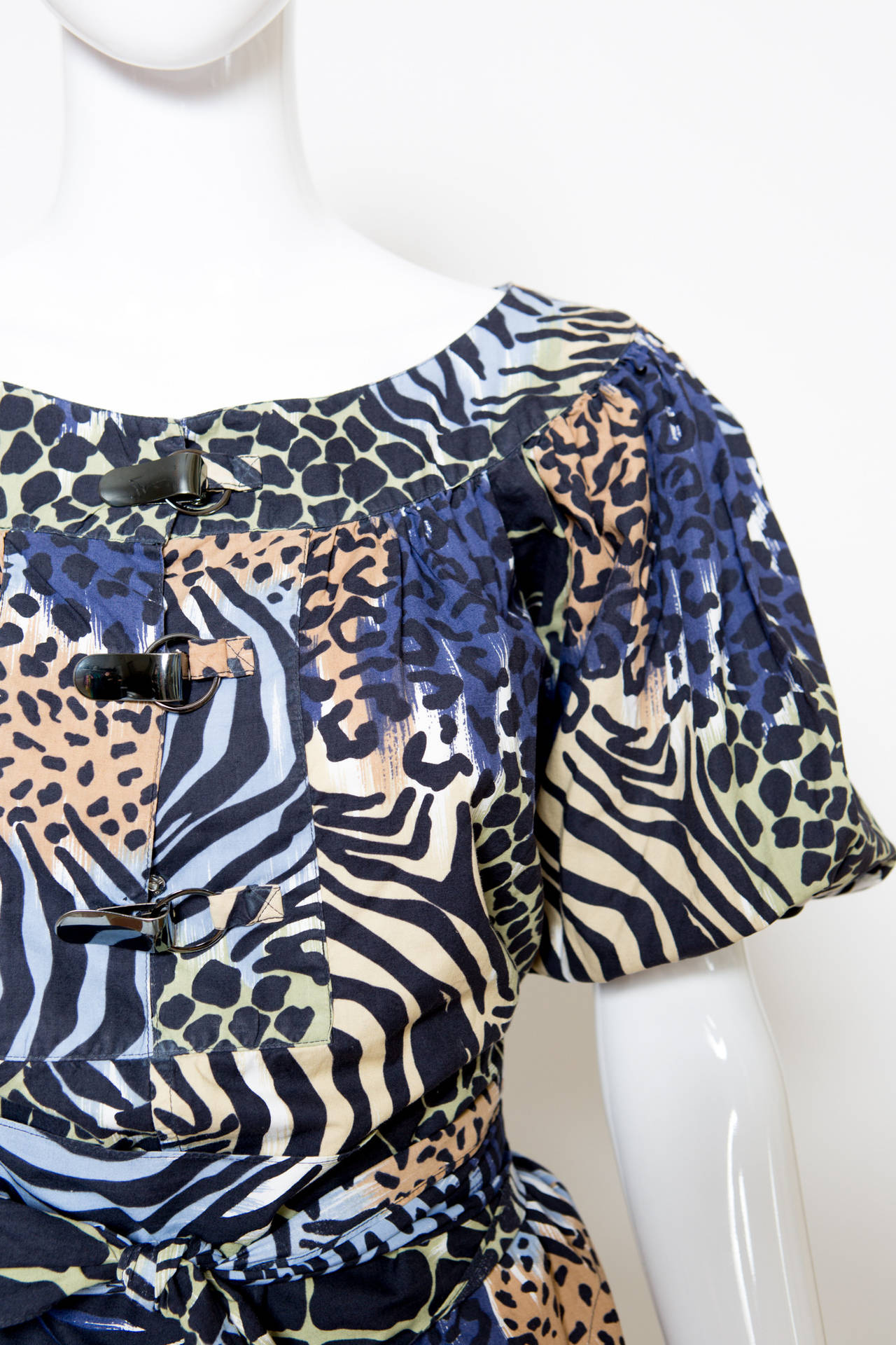 1980s  Yves Saint Laurent Printed Cotton Dress 2
