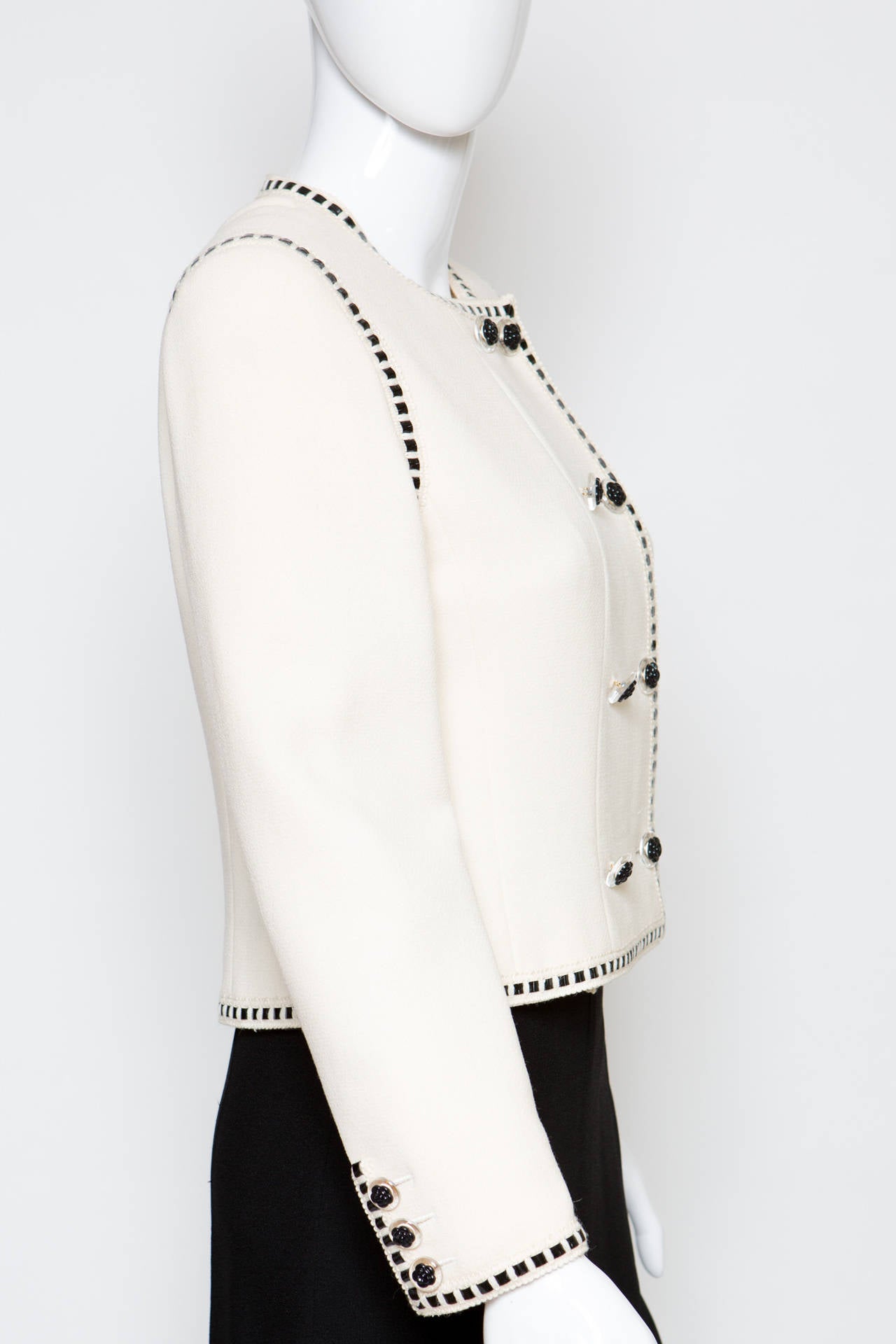 Beige 1990s Chanel Boucle Jacket