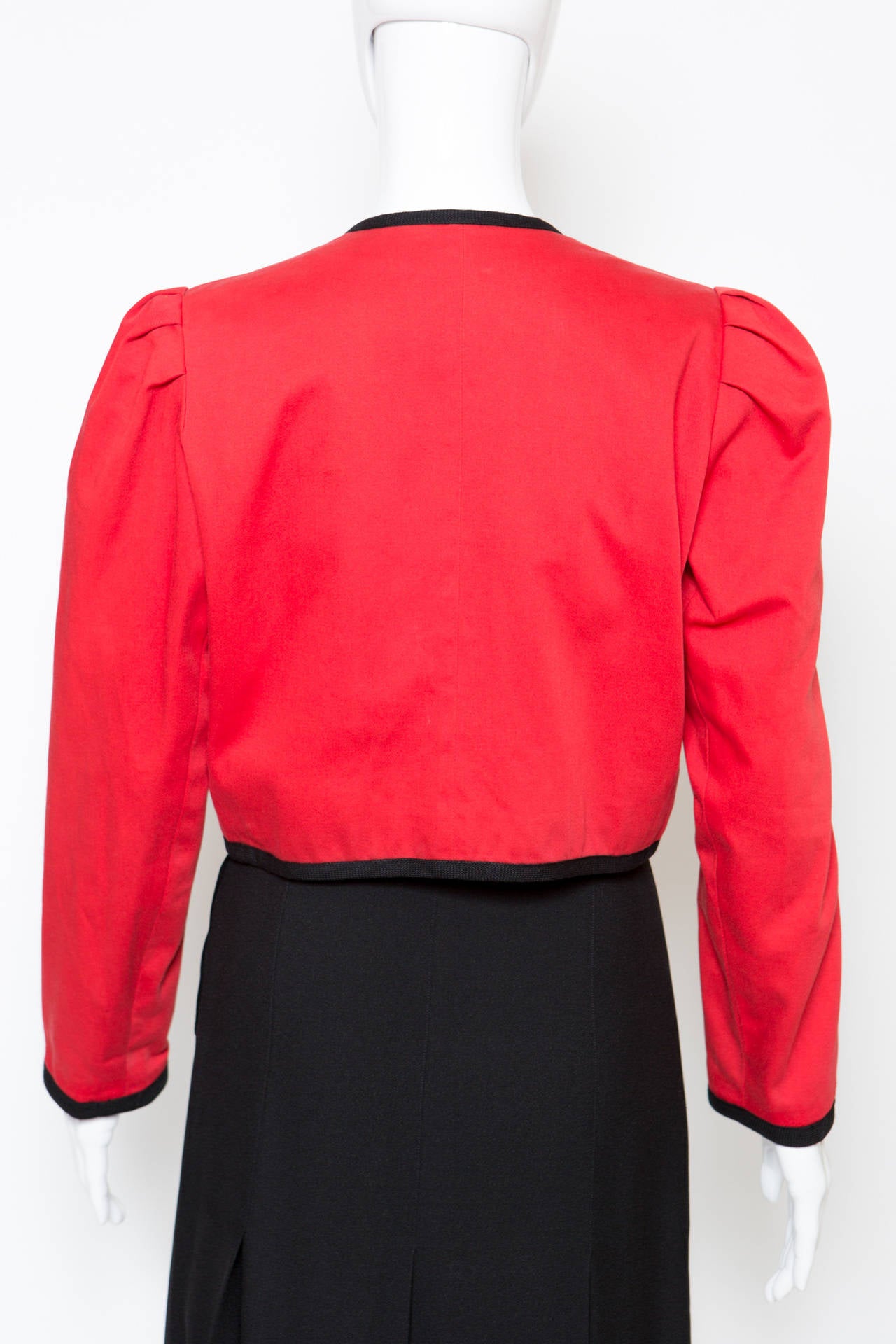 1980s Yves Saint Laurent Red Bolero Jacket In Good Condition In Paris, FR