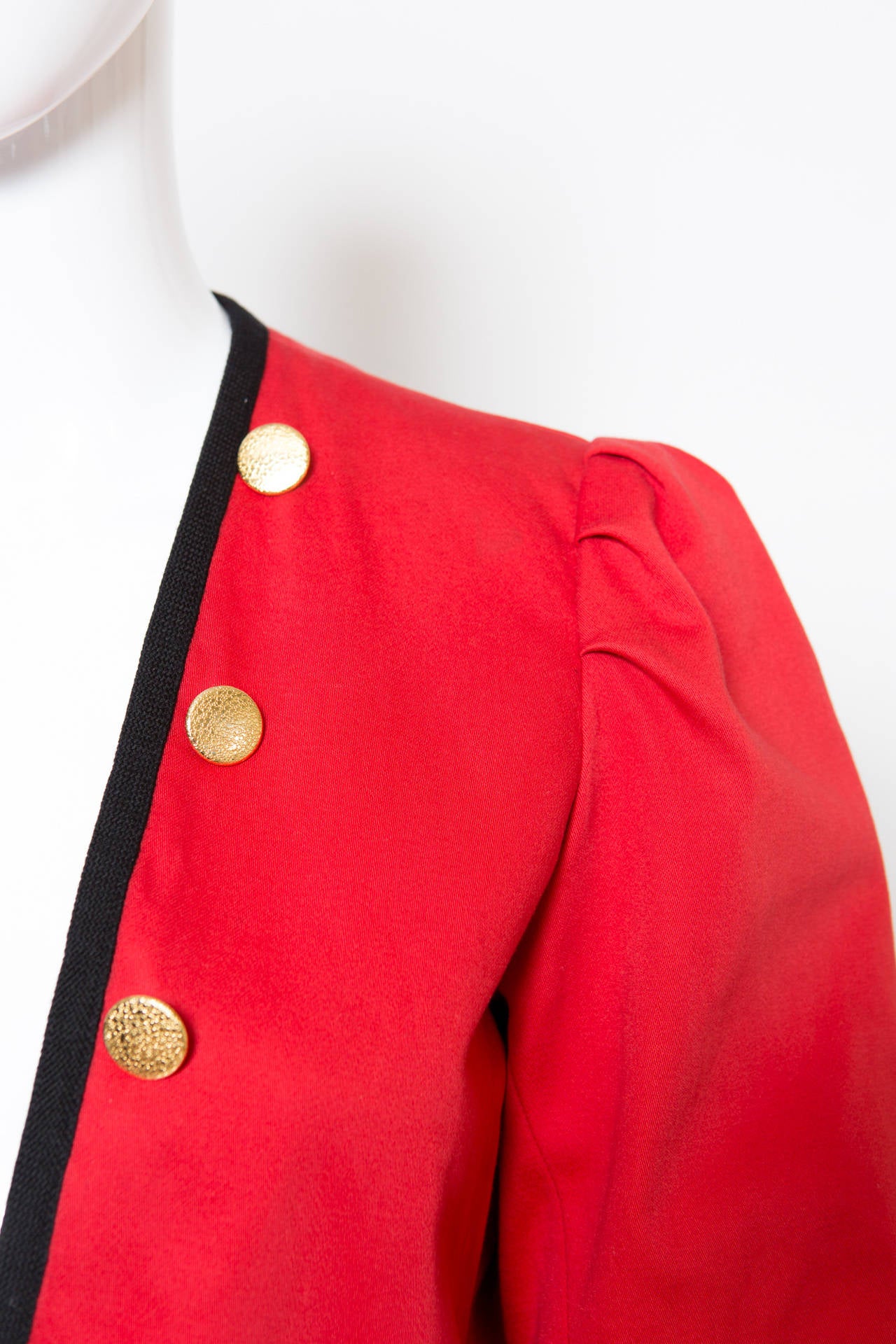 1980s Yves Saint Laurent Red Bolero Jacket 1