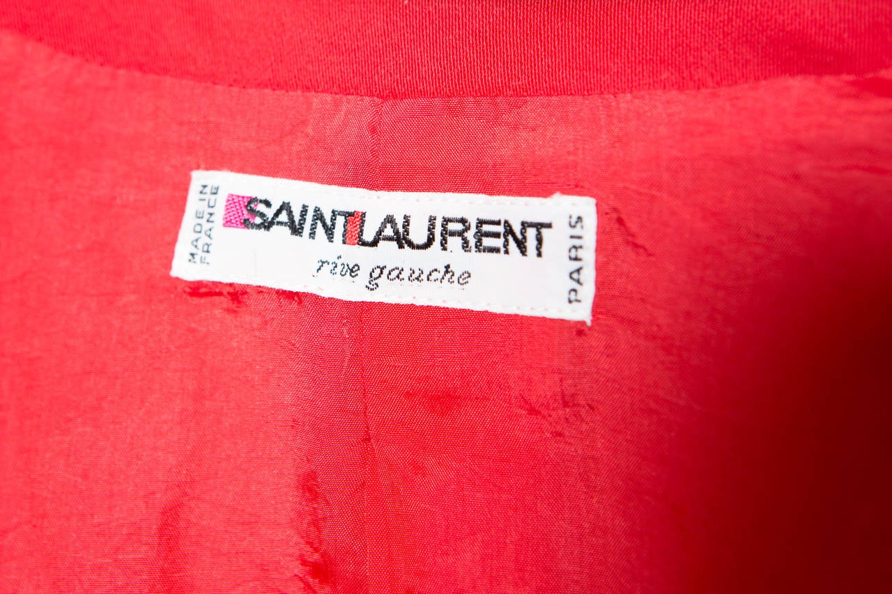 1980s Yves Saint Laurent Red Bolero Jacket 2