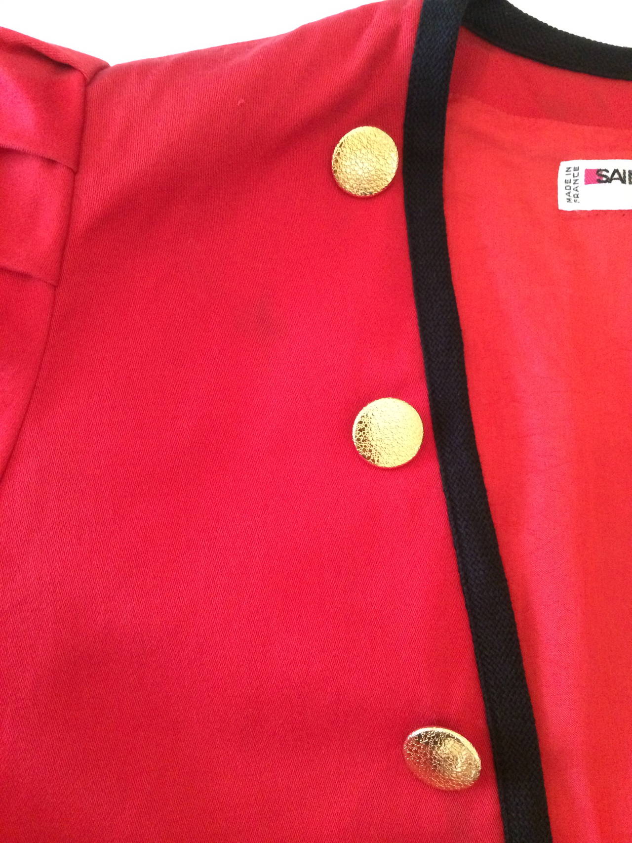 1980s Yves Saint Laurent Red Bolero Jacket 3