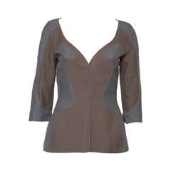 1990s Thierry Mugler Grey and Khaki Jacket 7