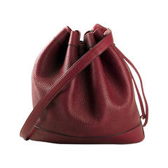 Retro 1990s Red Hermes Market Bucket Bag