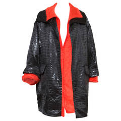 1980s Valentino Red and Black Coat 3