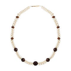 1967s Rare Yves Saint Laurent African Collection Wood Necklace