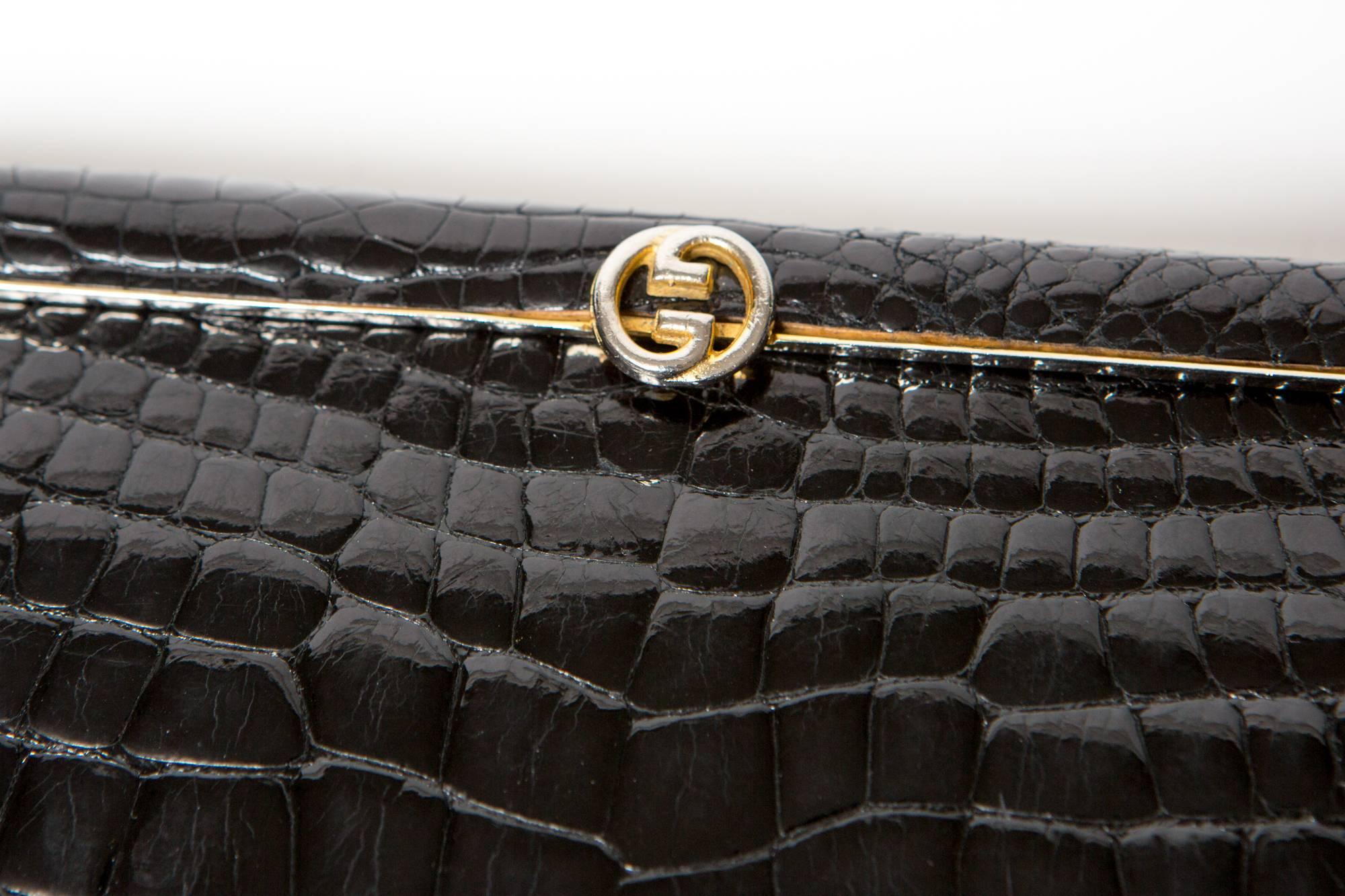 Gorgeous Gucci Black Clutch and Bag 1