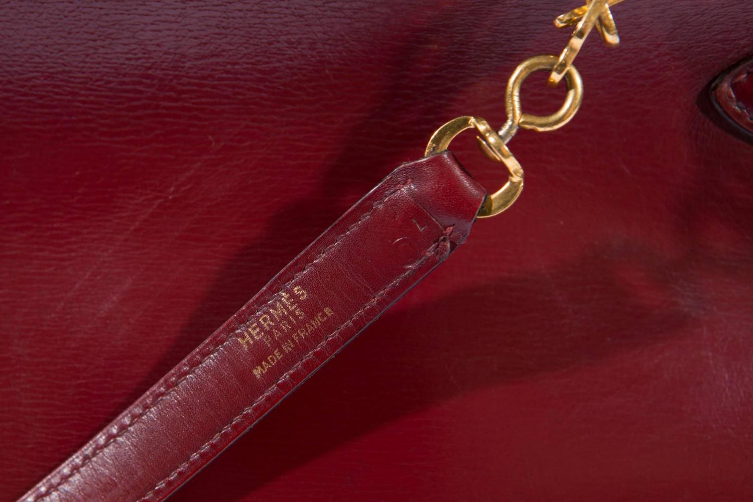 Gorgeous Hermes Bordeaux Boxcalf 32cm Kelly Bag at 1stdibs