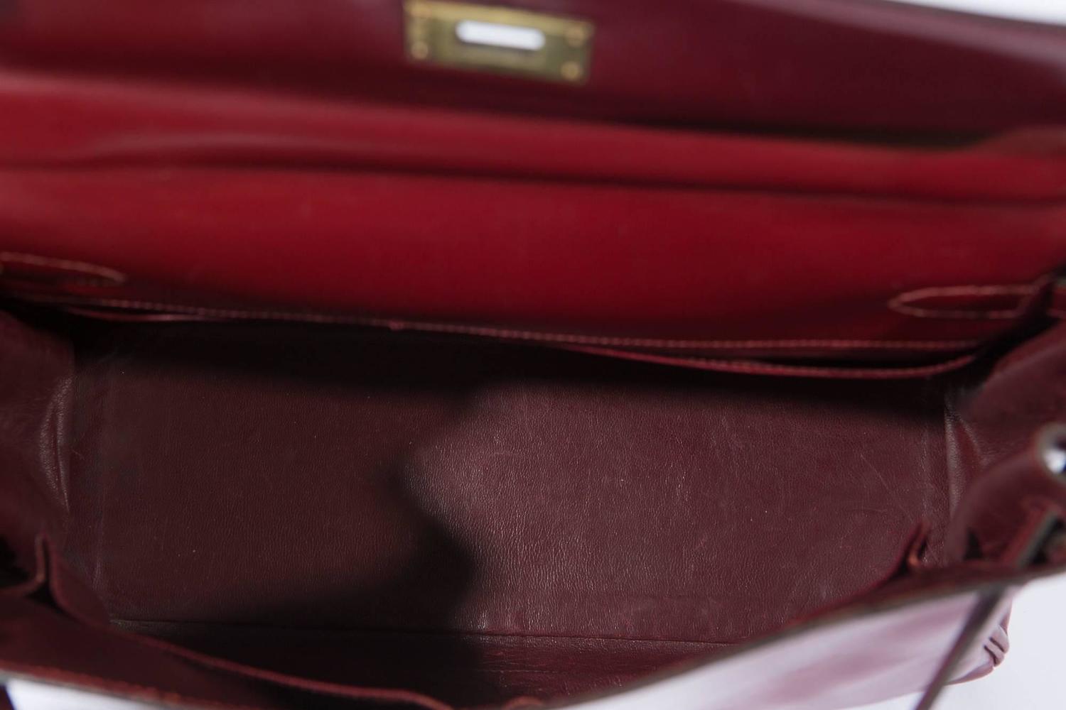 Gorgeous Hermes Bordeaux Boxcalf 32cm Kelly Bag at 1stdibs