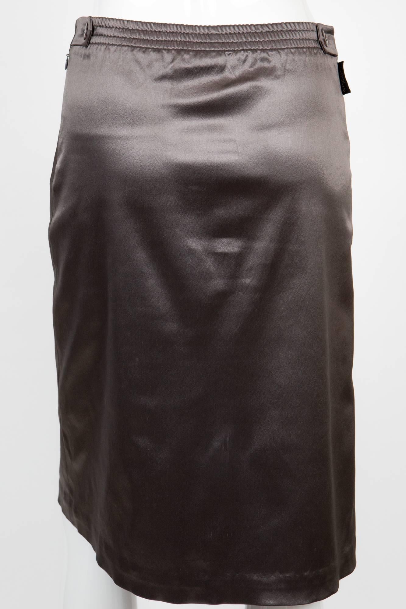 Women's 1980S Chanel Satin Taupe Skirt