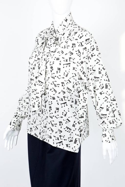 Rare Saint Laurent Musical Notes Silk 
