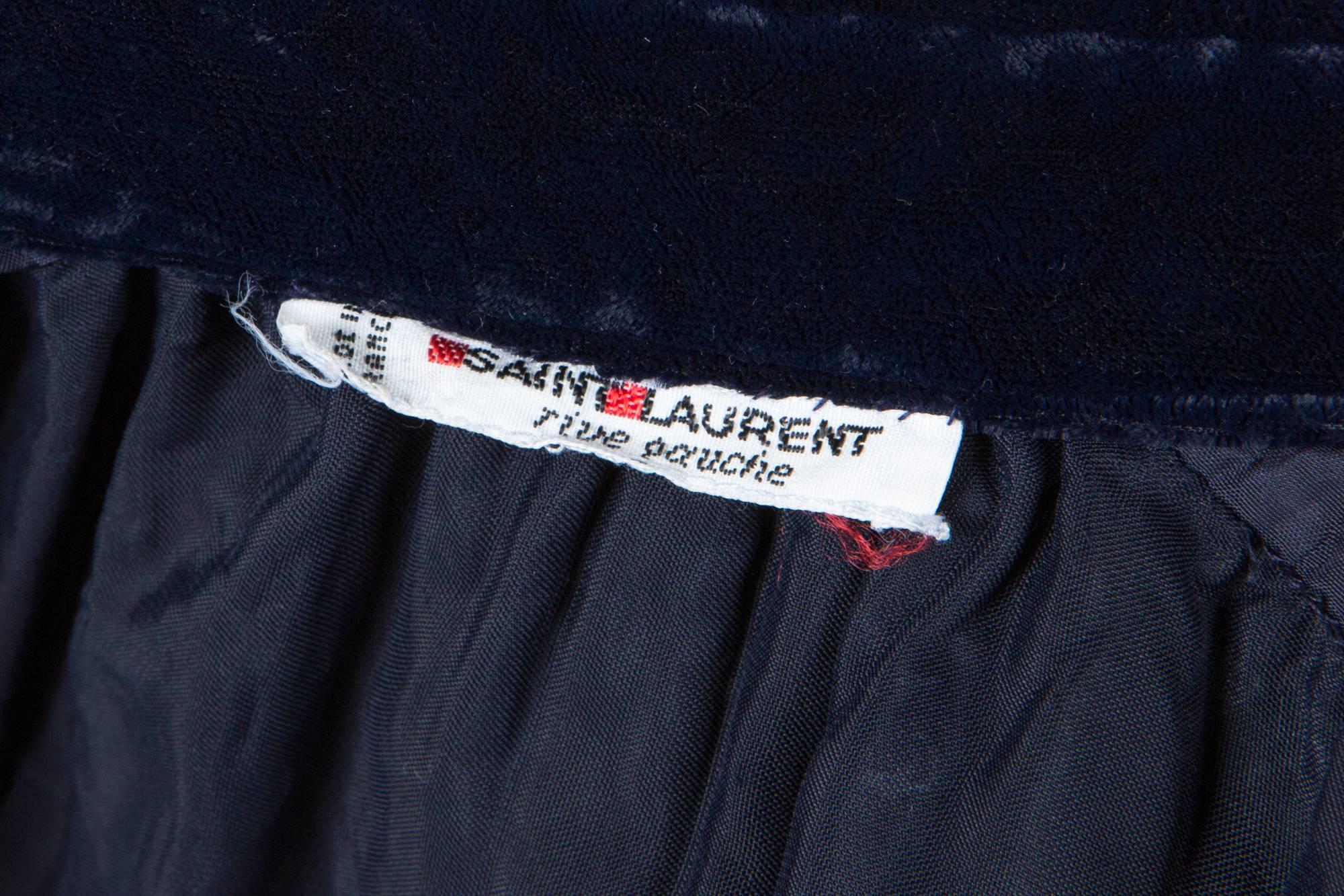 Women's 1977s Iconic Saint Laurent Russian Collection Silk Velvet Top