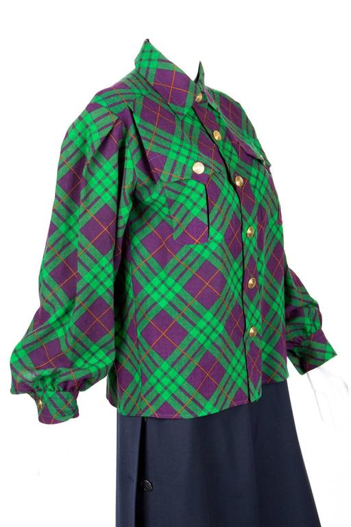 Gorgeous Iconic Saint Laurent Check Shirt Jacket For Sale at 1stdibs