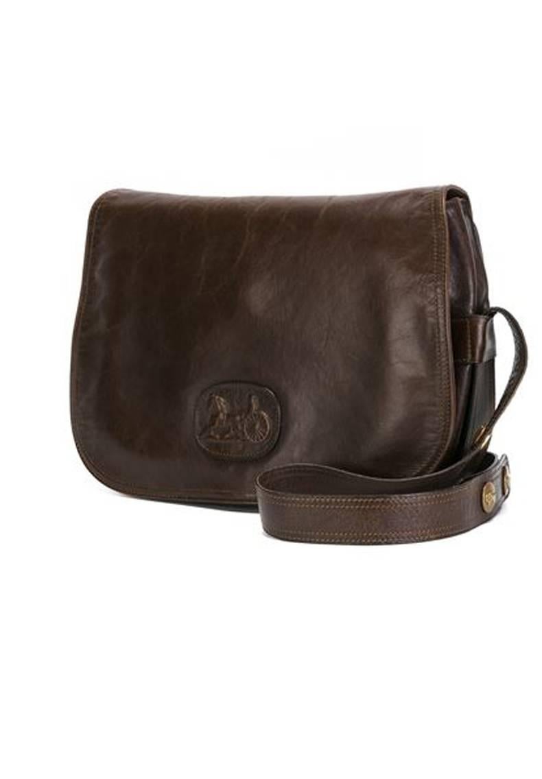 Black 1970s Céline Brown Leather  Shoulder Bag 