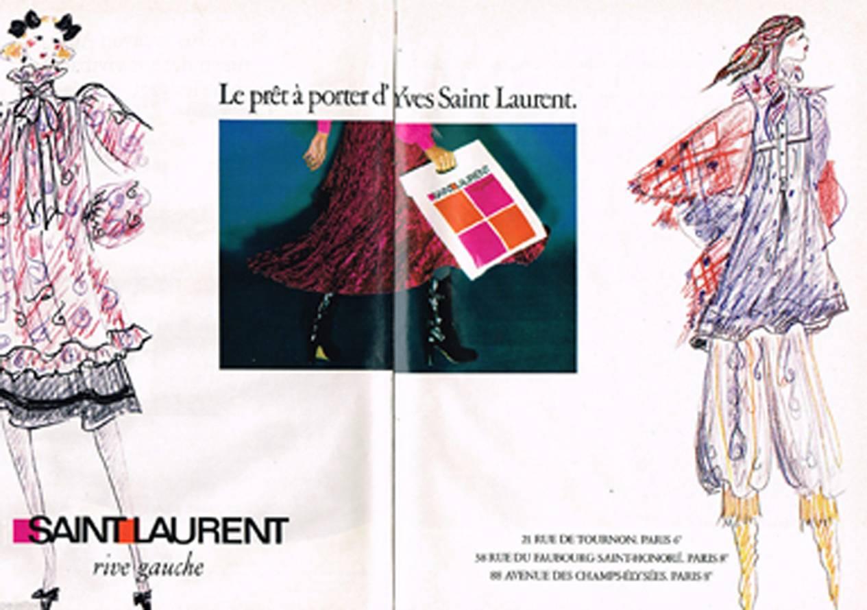 1976 Yves Saint Laurent Rare Russian Velveteen Collection Skirt 2