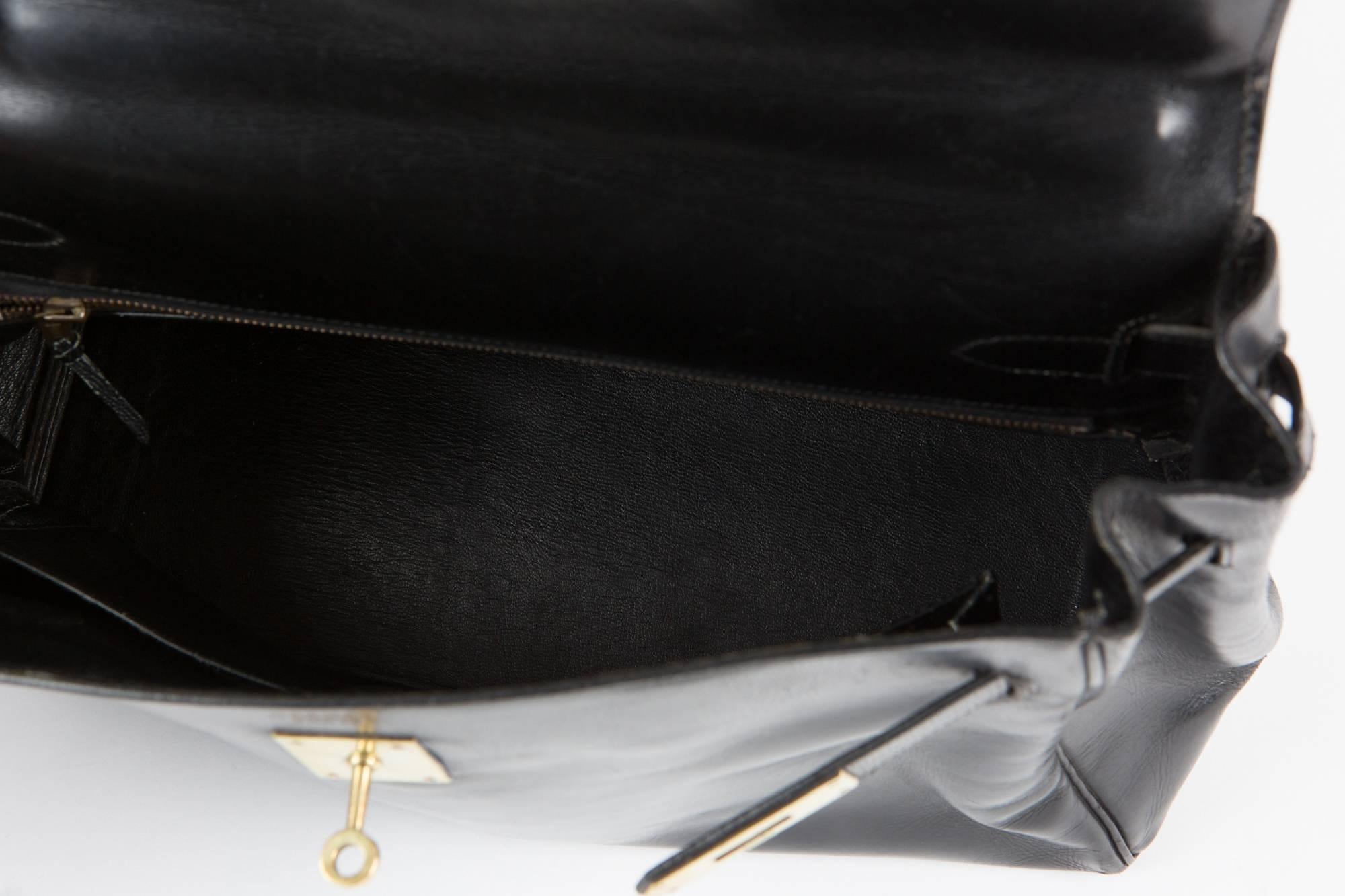 Gorgeous Hermes Black Boxcalf 32cm Kelly Bag 3