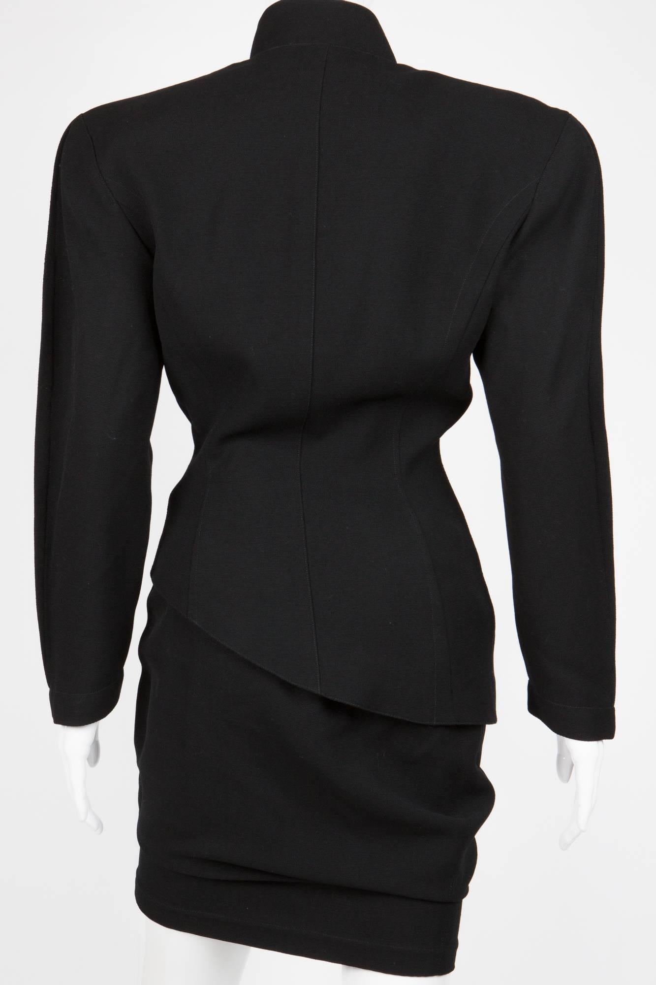 Women's 1980s Iconic Thierry Mugler Black Asymmetric Jacket