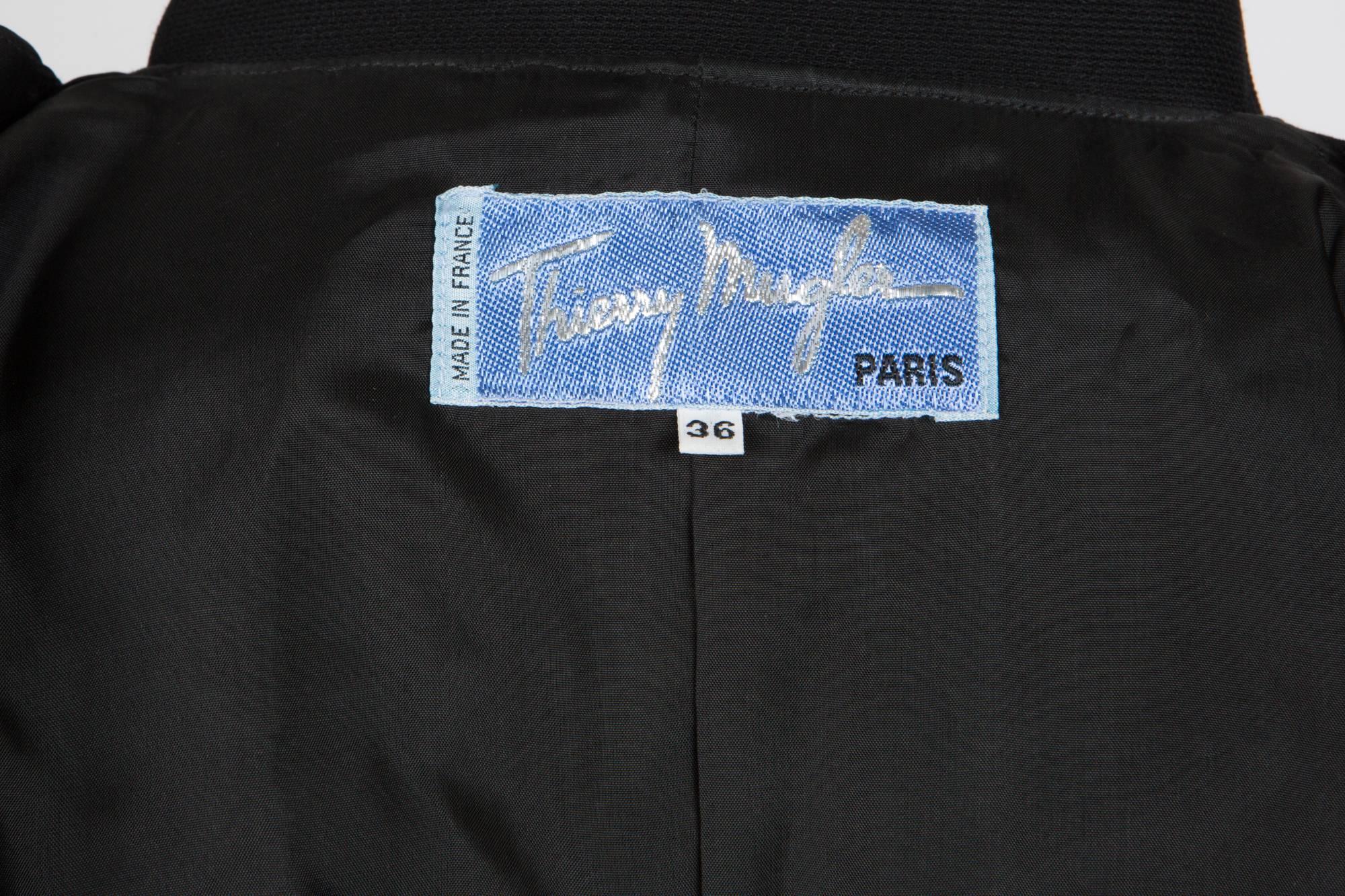 1980s Iconic Thierry Mugler Black Asymmetric Jacket 2