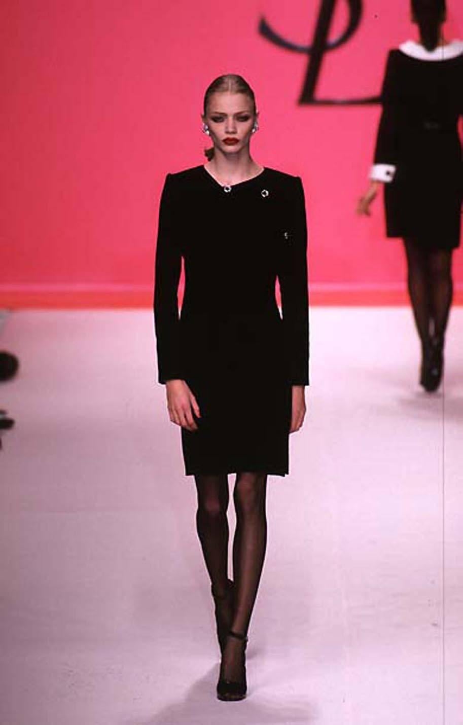 1996s Catwalk Cocktail Black Saint Laurent Silk Velvet Dress  4