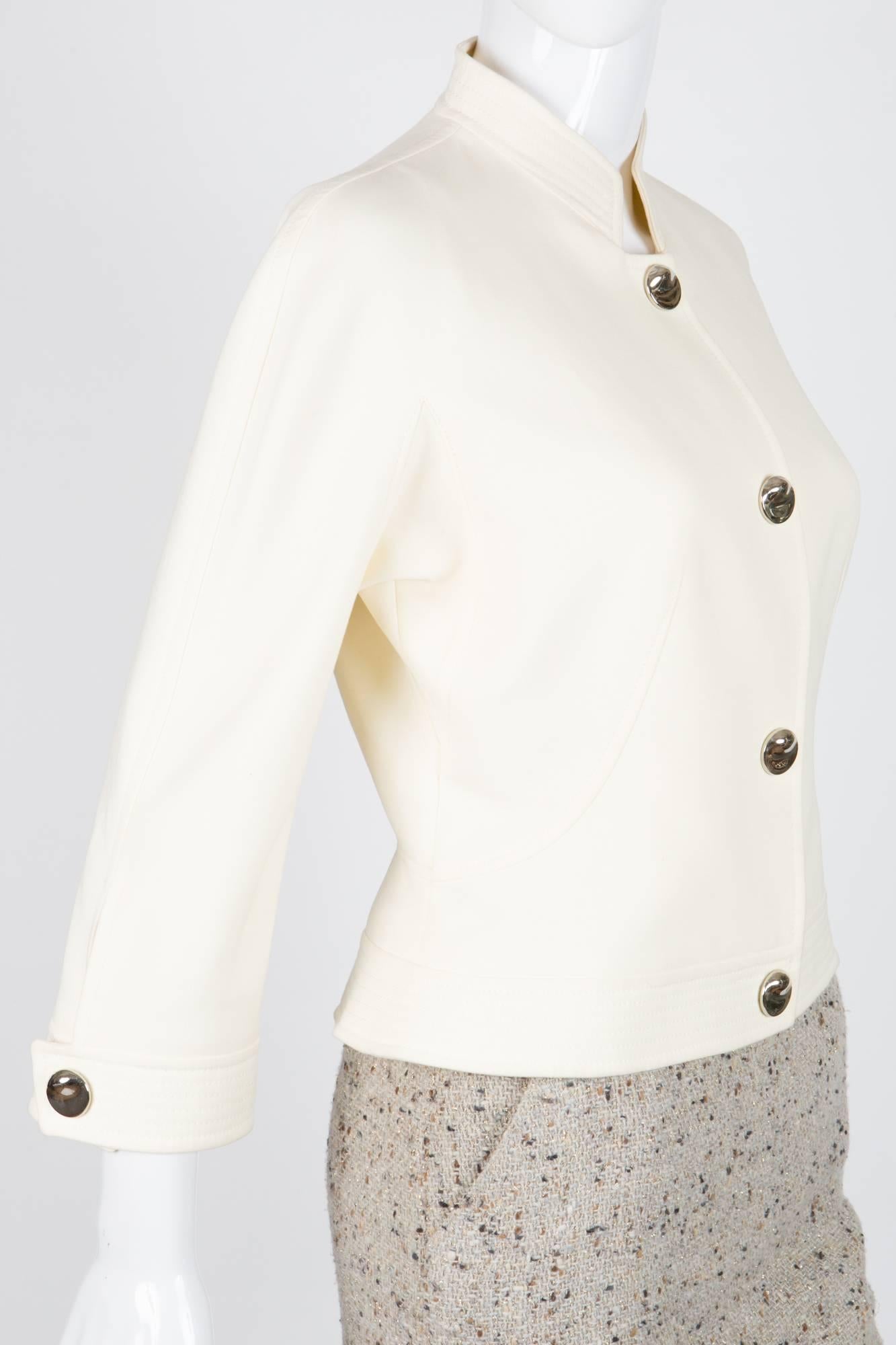 Gray Thierry Mugler Couture Couture Runway Cream Jacket