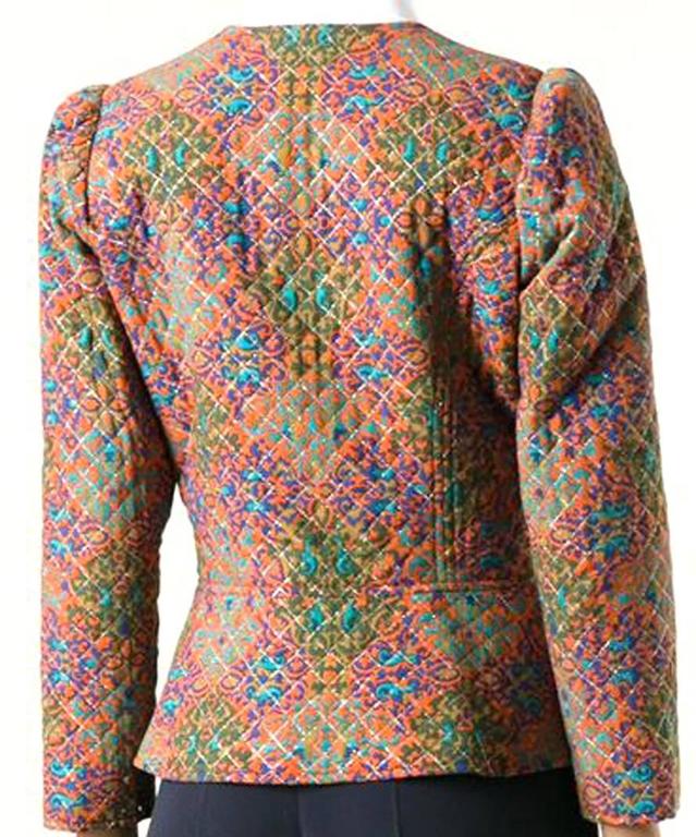 Iconic Multico Printed Quilted Saint Laurent Jacket For Sale at 1stdibs