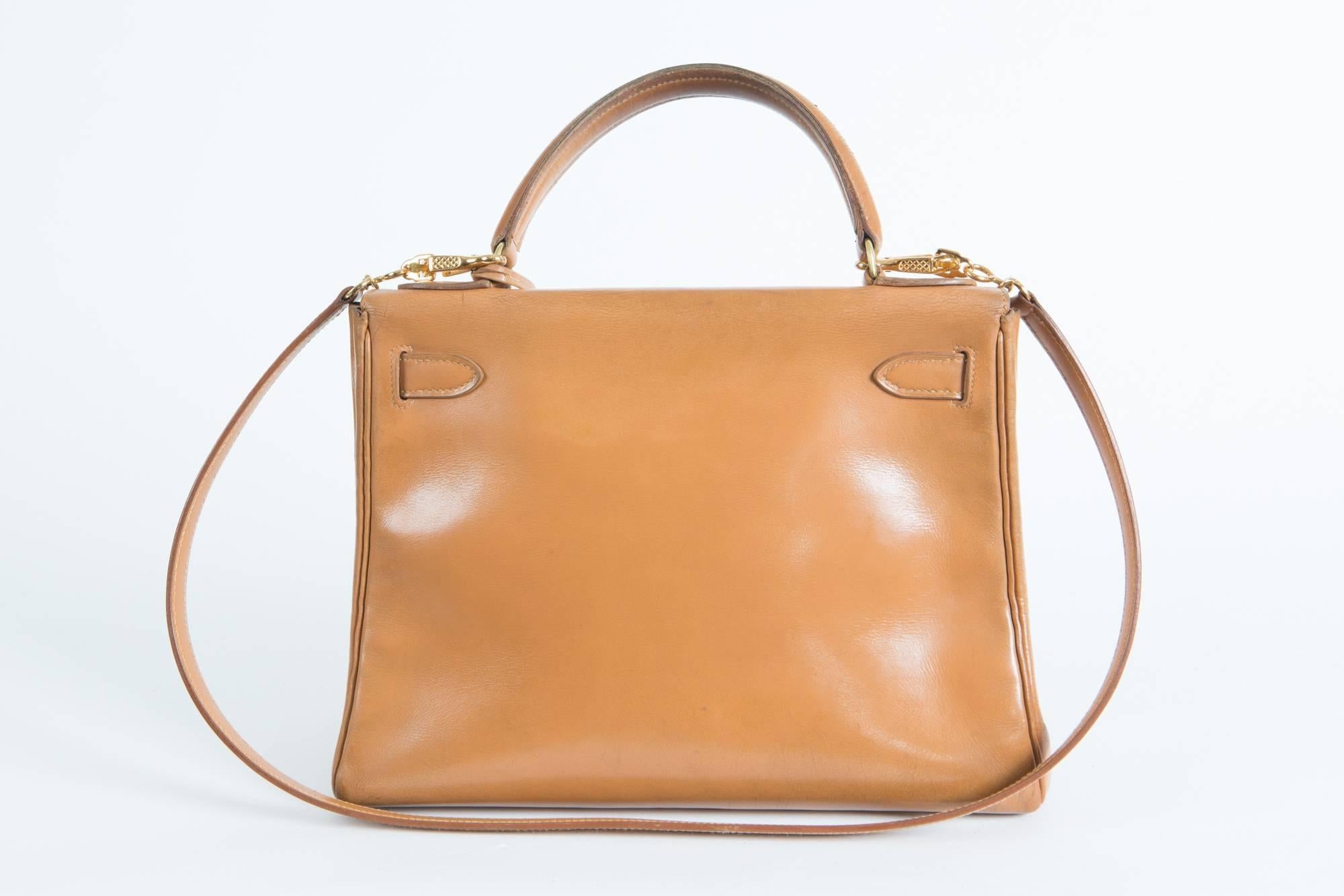 Orange Gorgeous Hermes Camel Boxcalf Kelly Bag 28cm