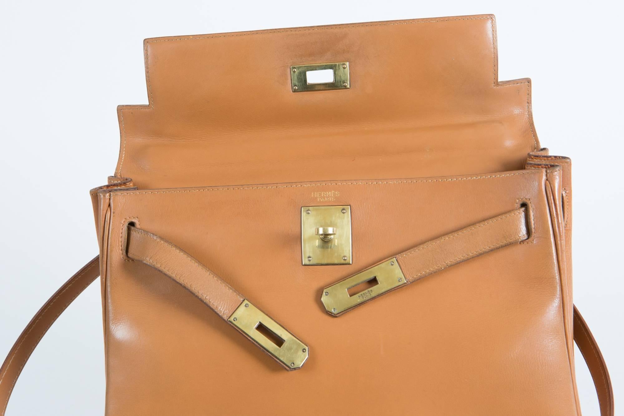 Women's Gorgeous Hermes Camel Boxcalf Kelly Bag 28cm