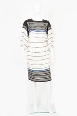 1970s Multico Lanvin Stripes Silk Dress