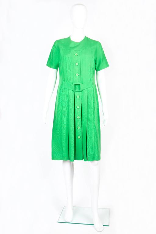 1960s Rare Molyneux Green Silk Dress For Sale at 1stDibs | molyneux dress