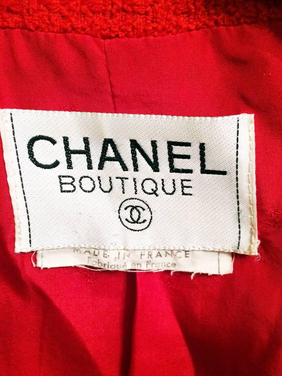 Chanel Red classic Boucle Wool 1