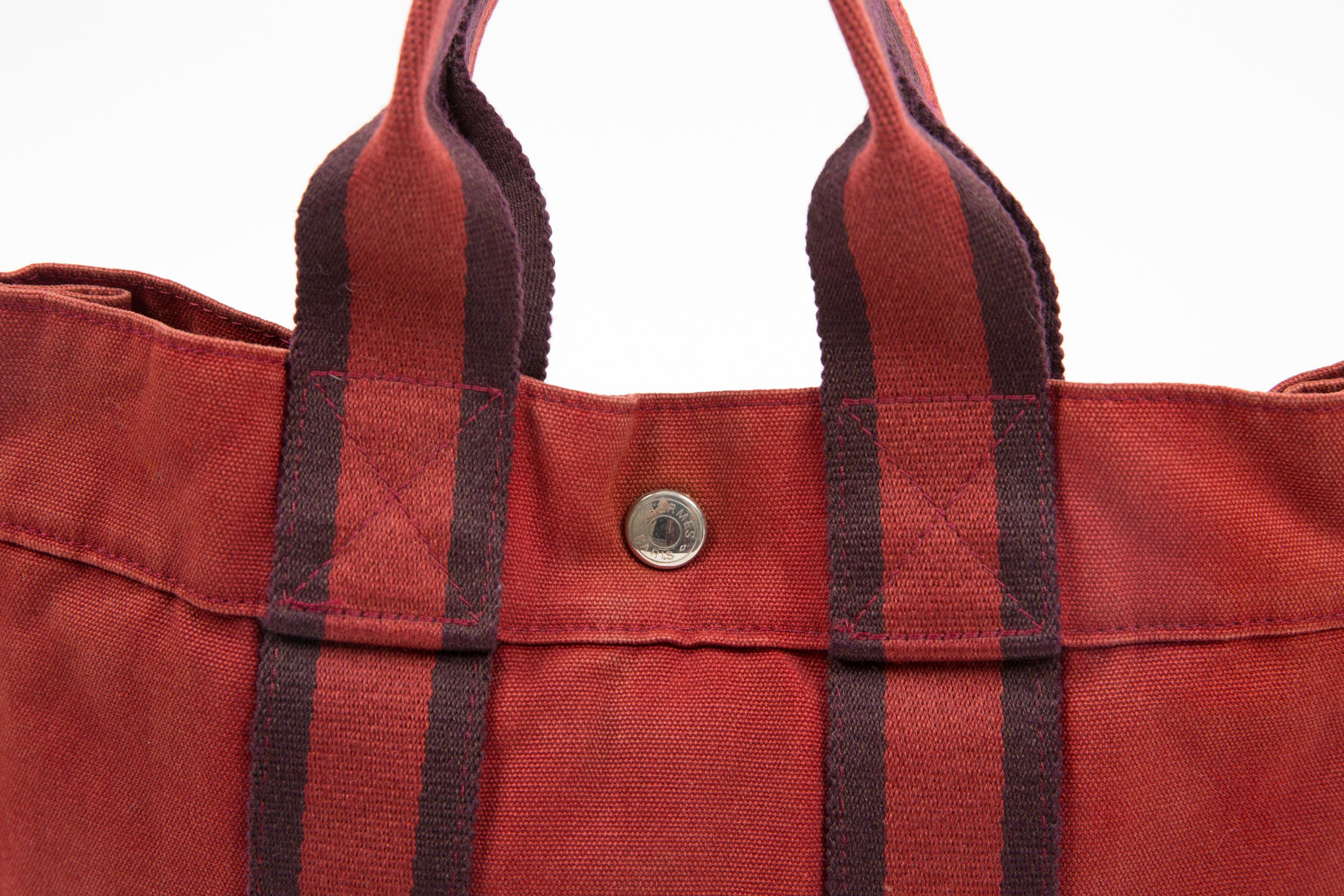 Hermes Petit fourre-tout en coton rouge Toto Unisexe en vente