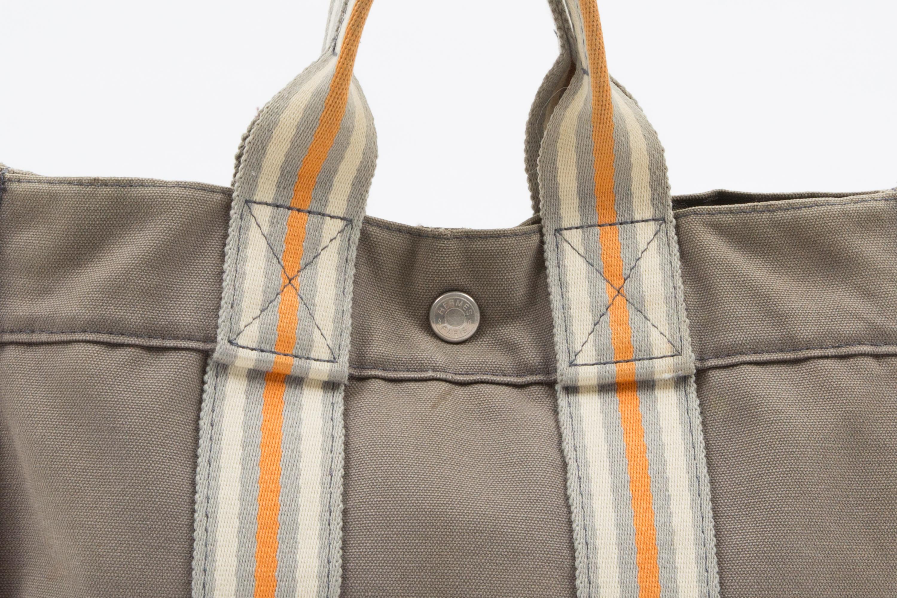 Hermes Borsa Toto PM in cotone beige In condizioni buone in vendita a Paris, FR