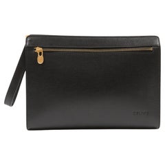 Pochette in pelle nera Celine