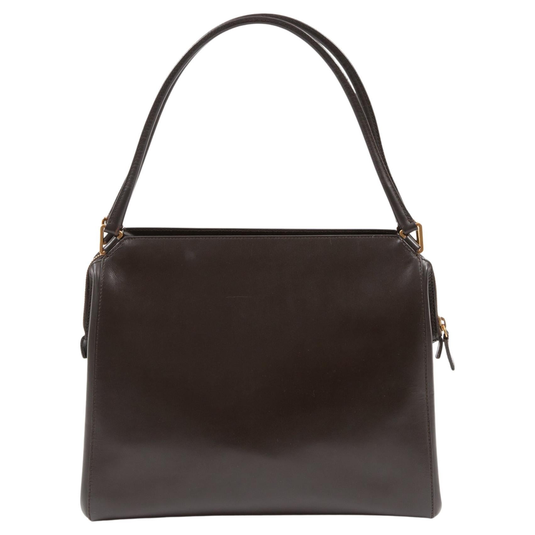 Sac à main en cuir marron de Prada