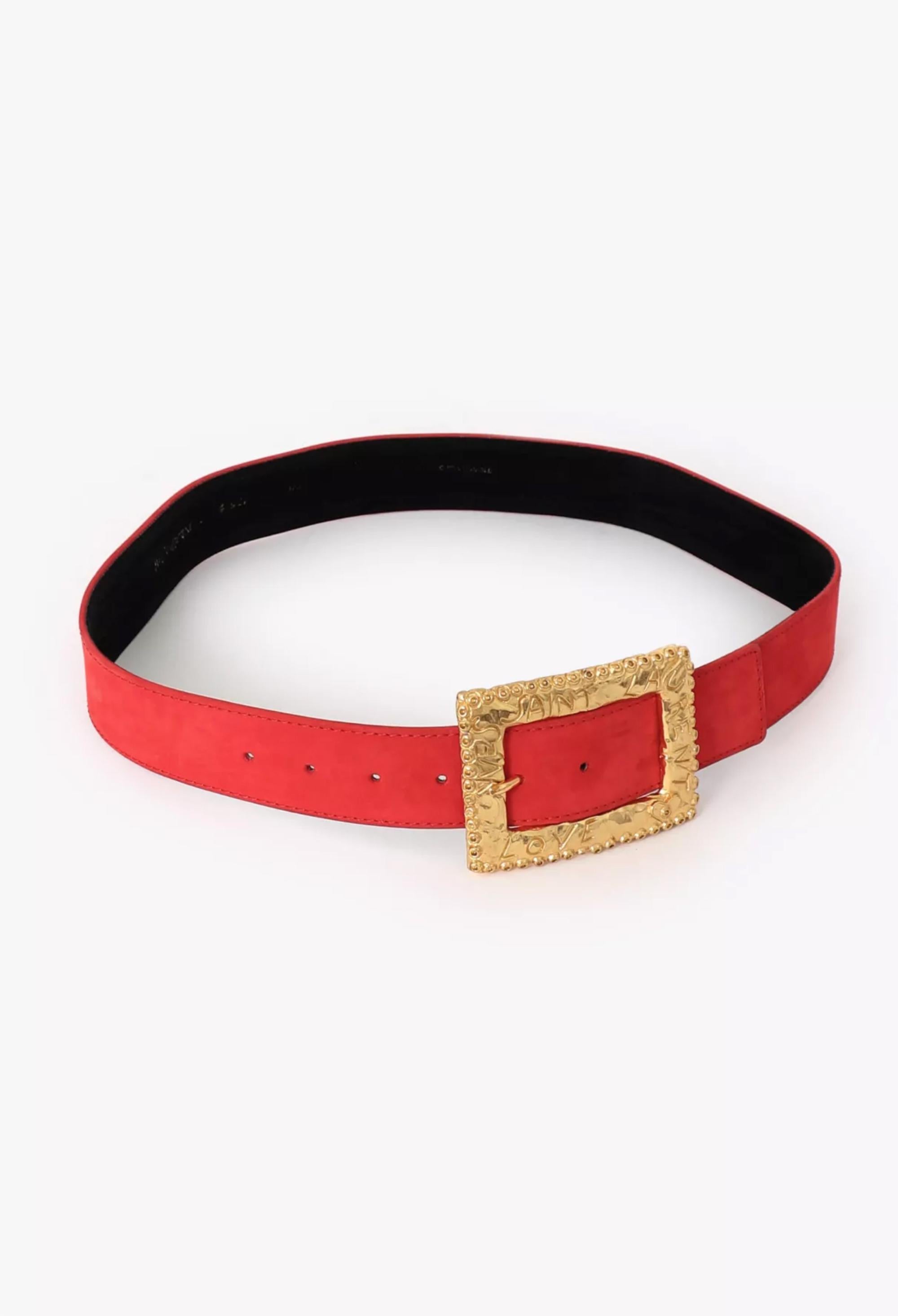 Rouge Yves Saint Laurent  Ceinture Love en daim rouge YSL en vente
