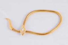 Gorgeous Snake Turbogas Necklace with White Crystal Eyes