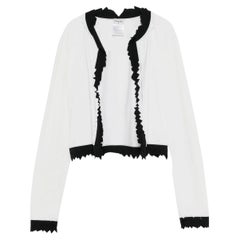 Chanel White Fluid Cropped Jacket