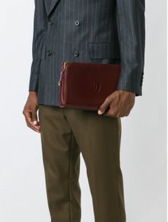 Cartier Burgundy Leather Unisex Clutch Bag