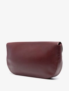 Cartier Burgundy Leather Flap Clutch Bag