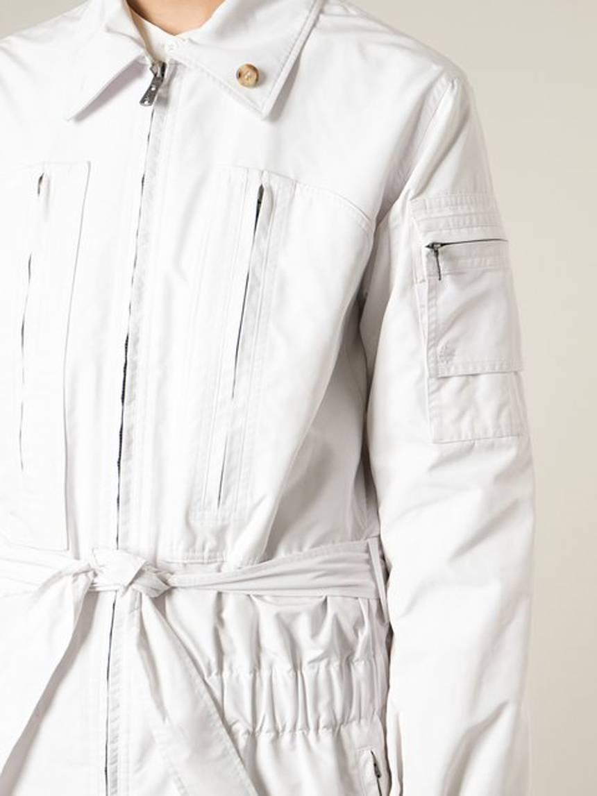 Gray White Saint Laurent Trench Coat