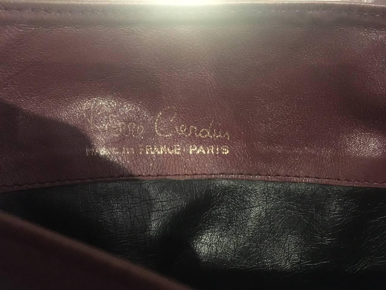 Bordeaux Pierre Cardin Large Leather Bucket Bag In Good Condition In Paris, FR