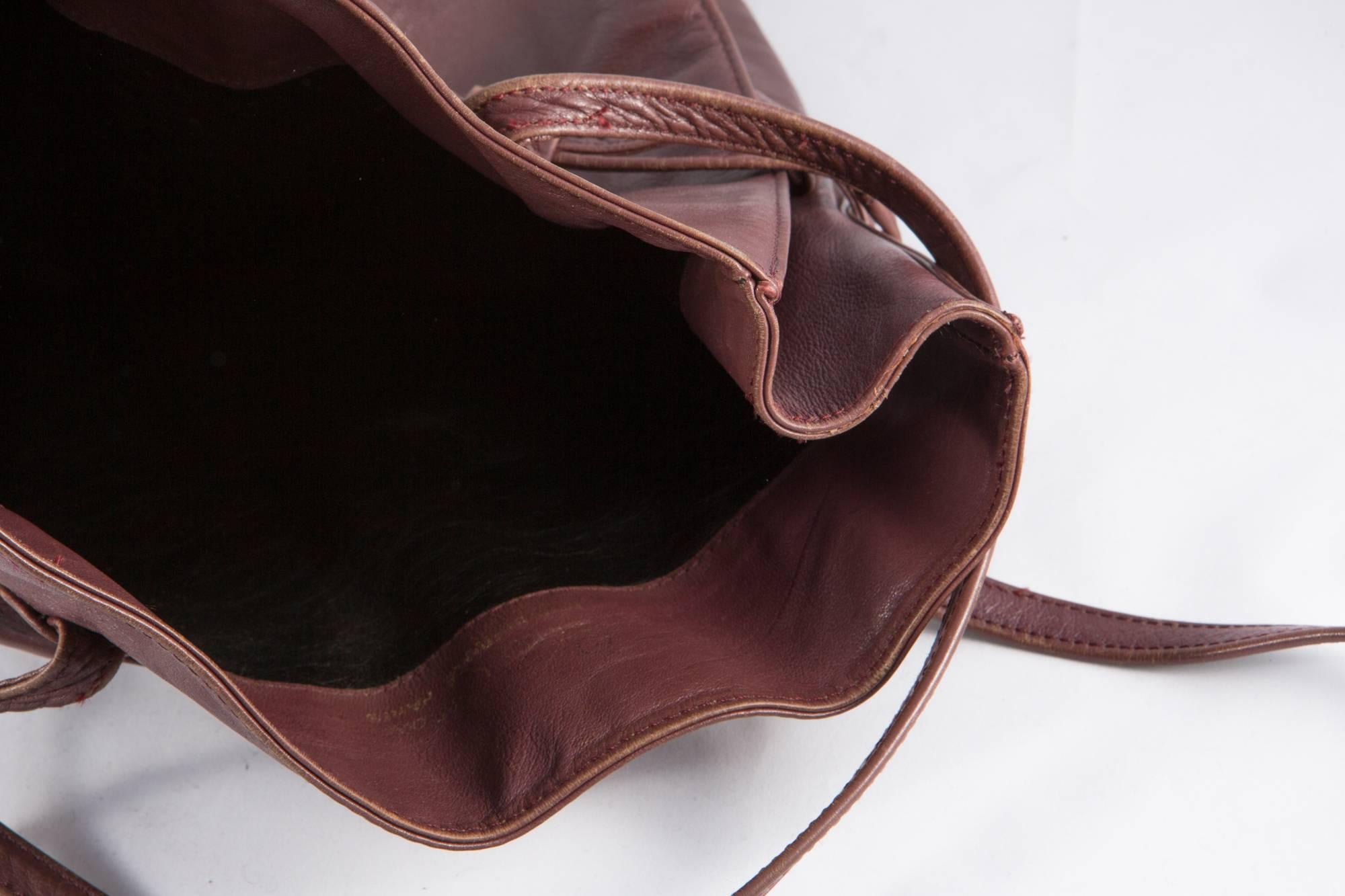 Women's Bordeaux Pierre Cardin Large Leather Bucket Bag