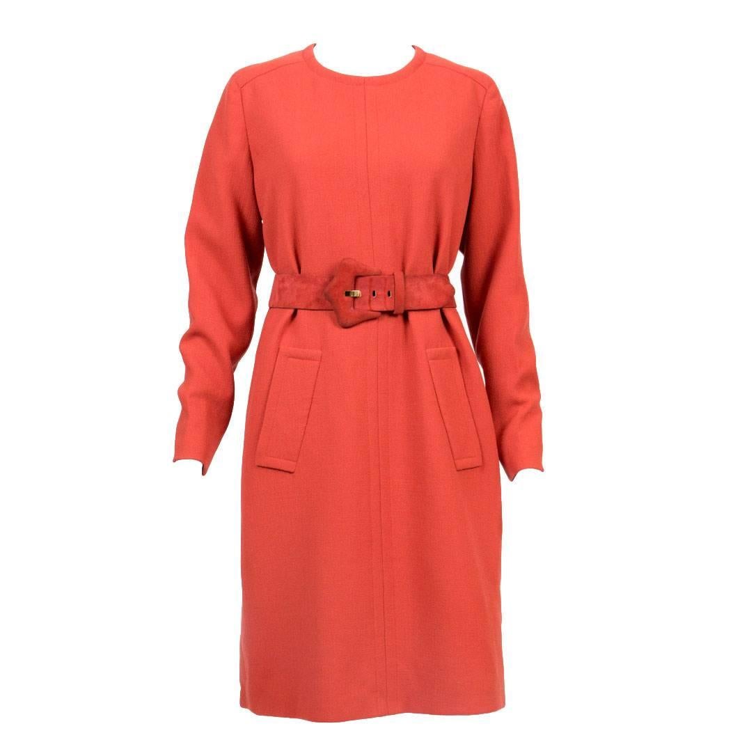1960s Givenchy Haute Couture Numbered Rust Dress