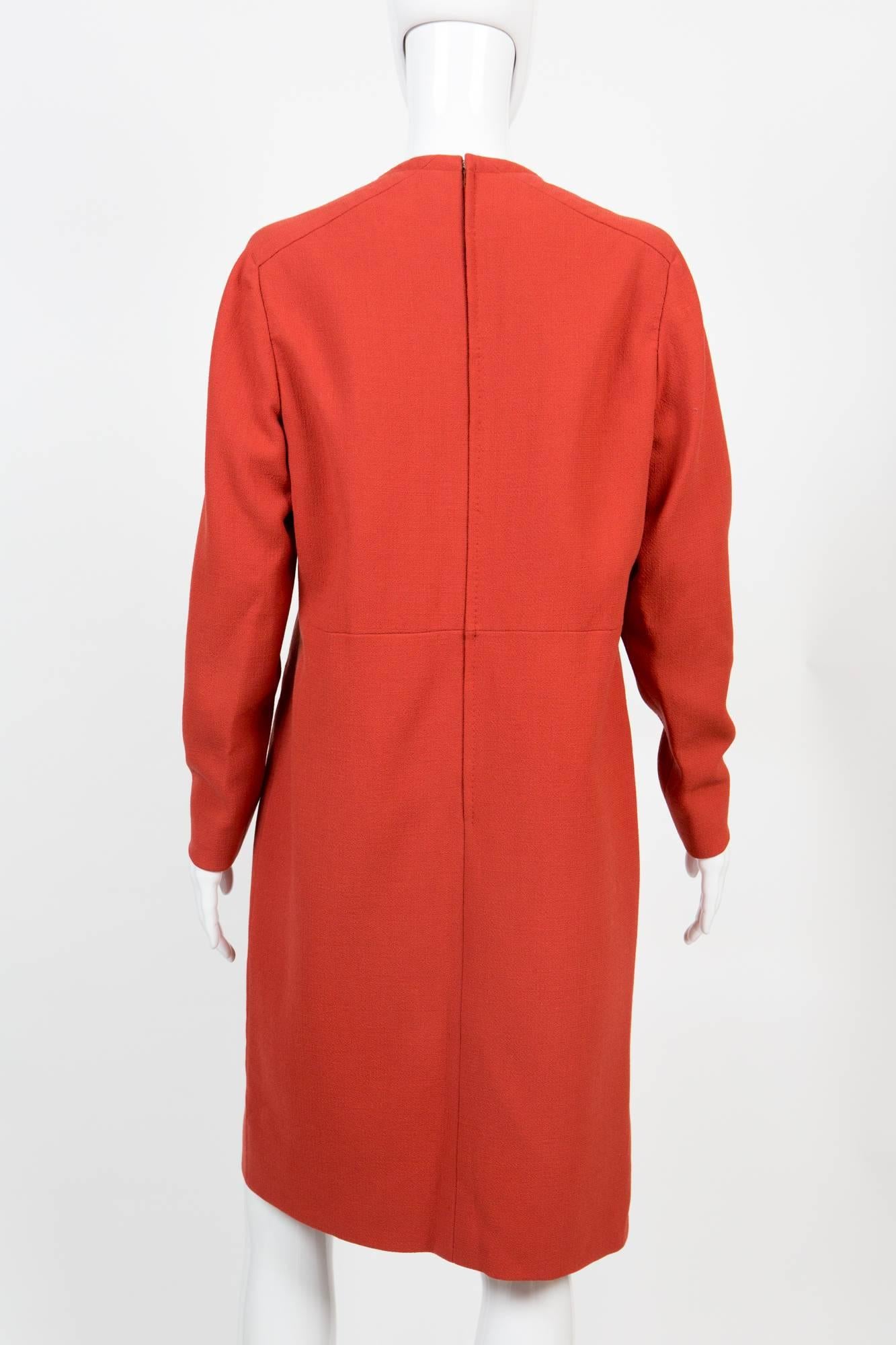 Women's 1960s Givenchy Haute Couture Numbered Rust Dress