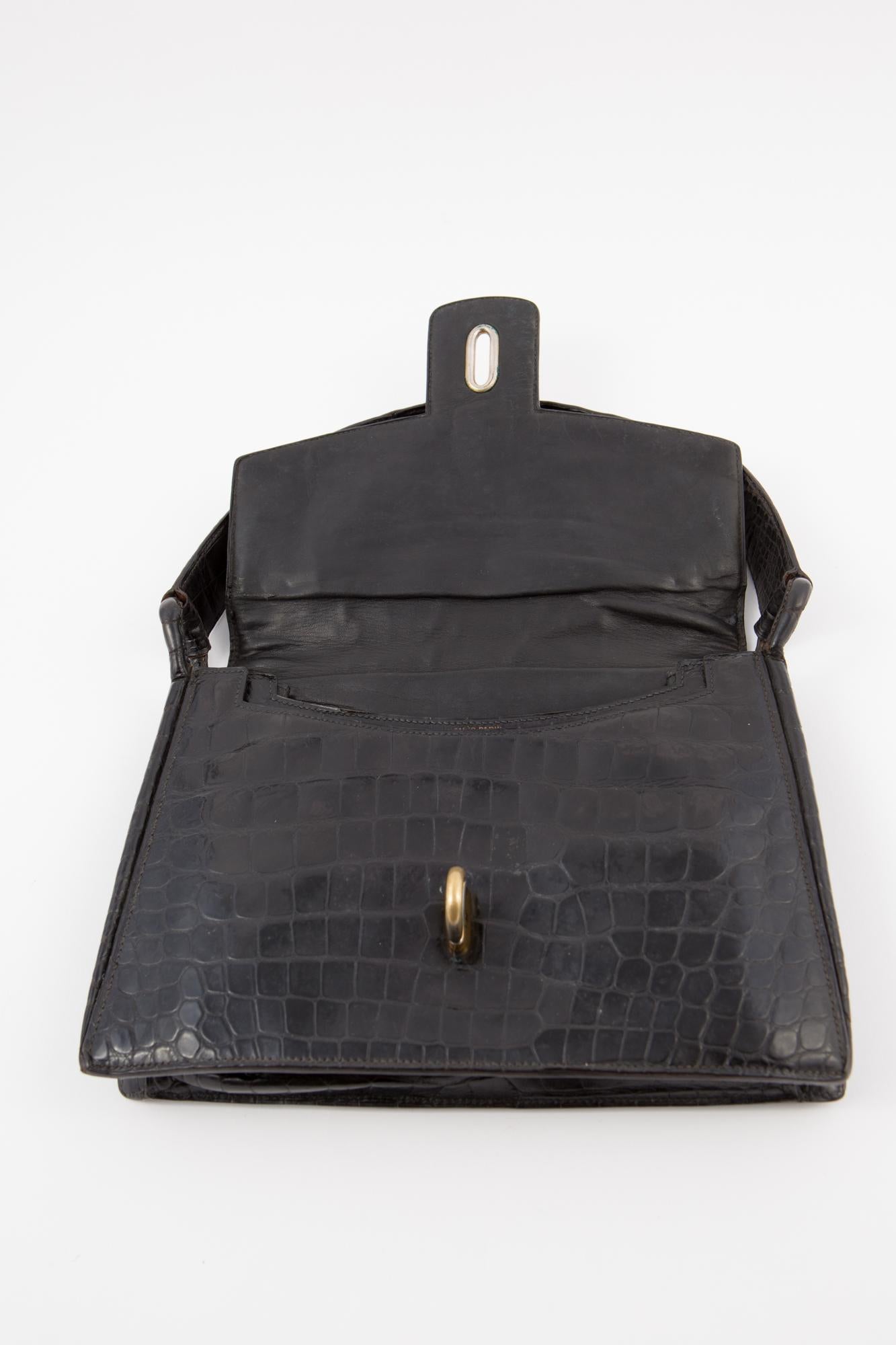 Hermes Black Regain Hand Bag, 1945s  2