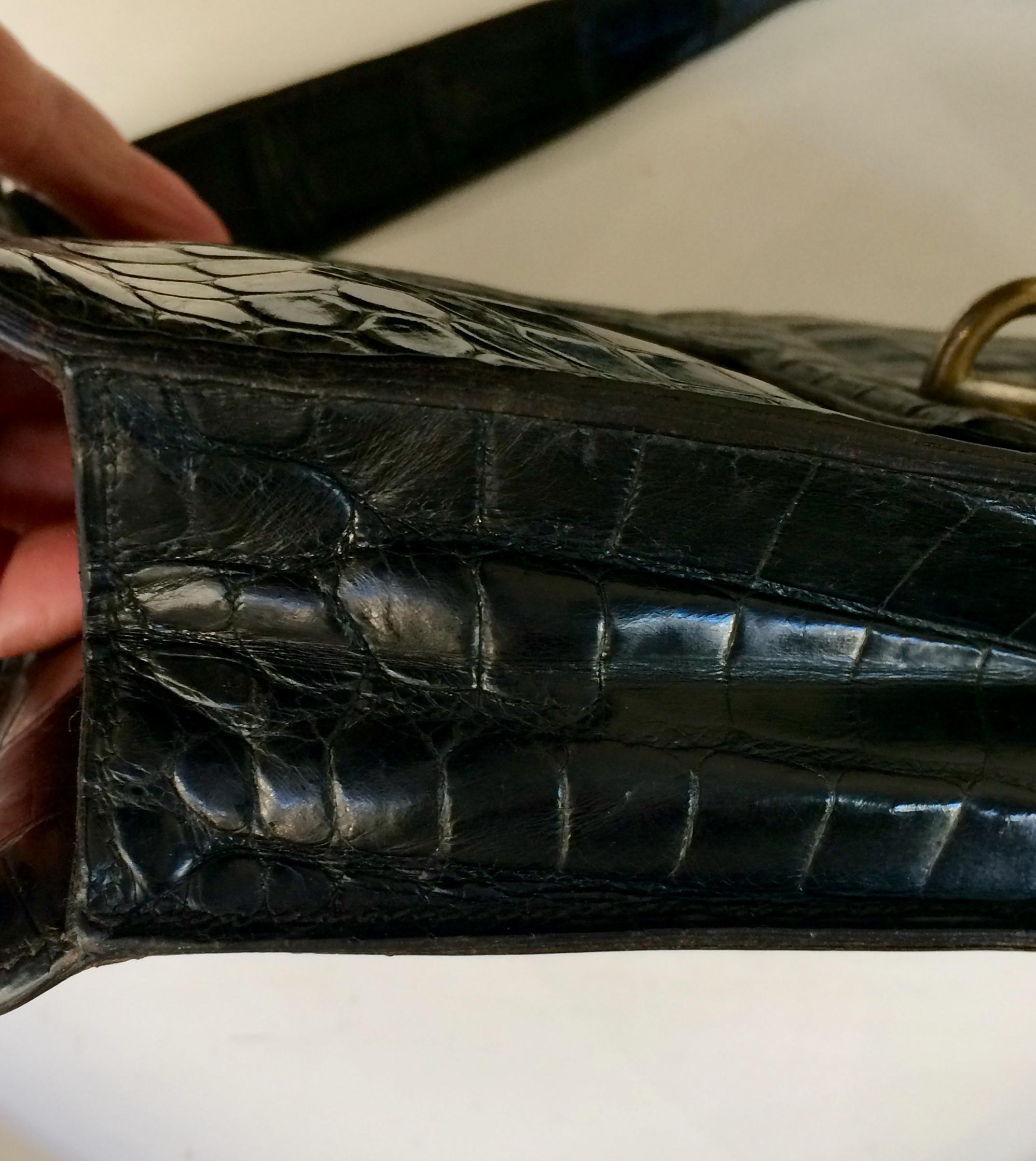 Hermes Black Regain Hand Bag, 1945s  9