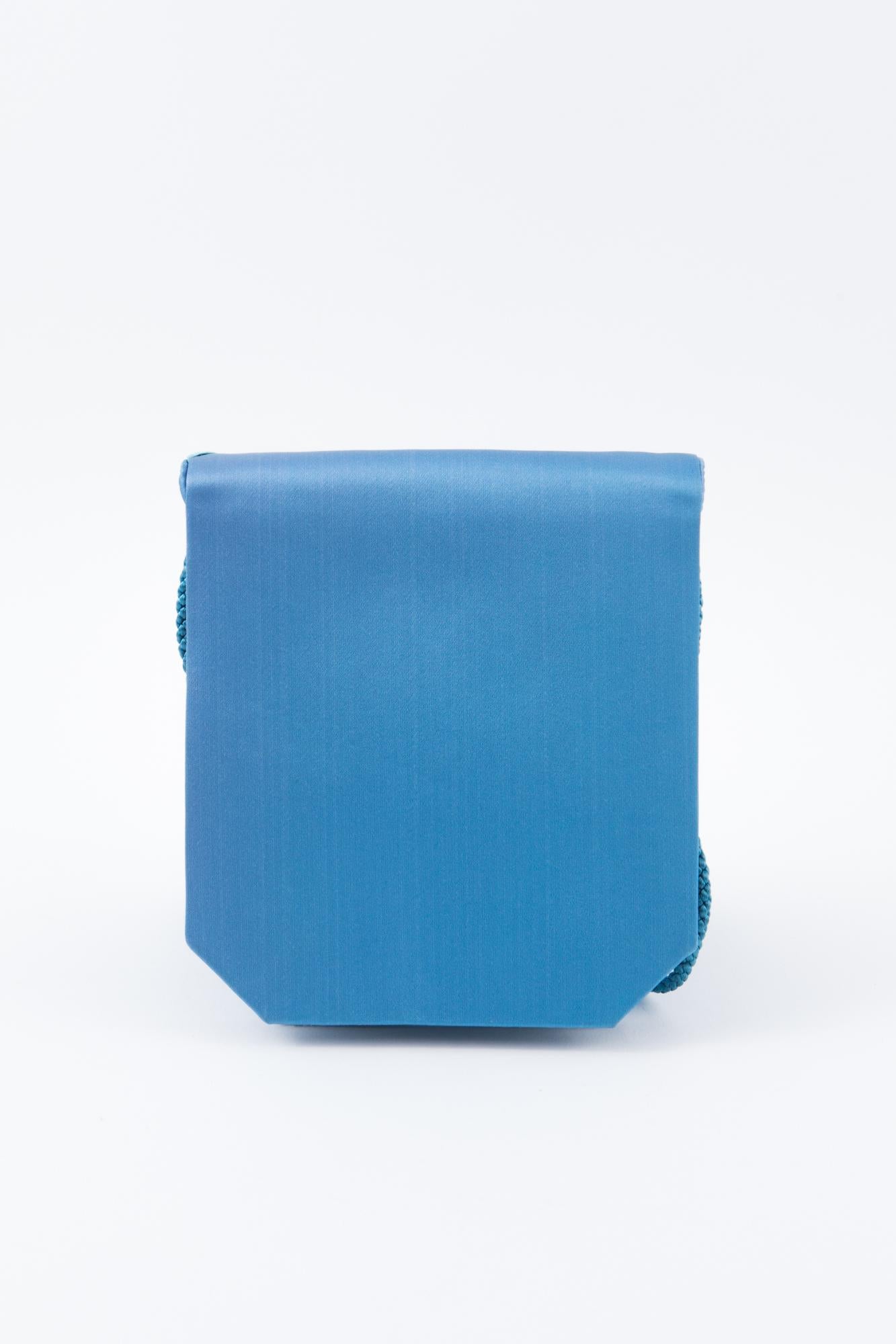Blue Nina Ricci Turquoise Silk Evening Bag