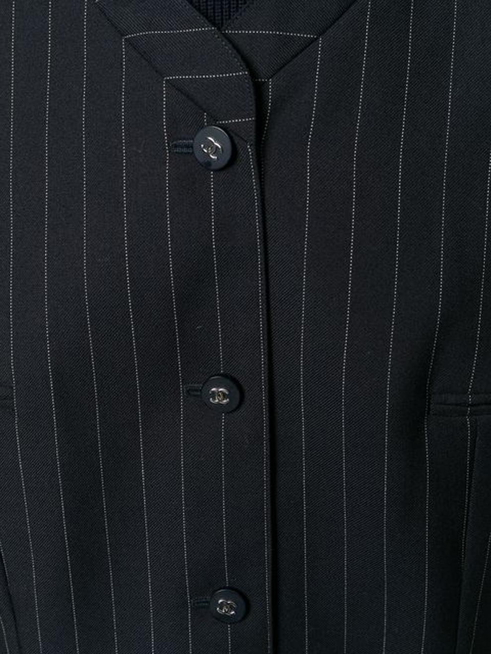 Black Chanel Pinstripe Jacket